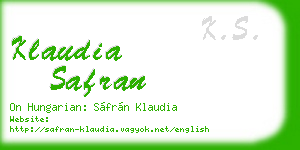 klaudia safran business card